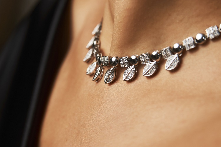 Beautiful woman with a necklace, beauty and accessories Beautiful woman with a necklace, beauty and accessories. Diamond necklace on a woman neck, close-up